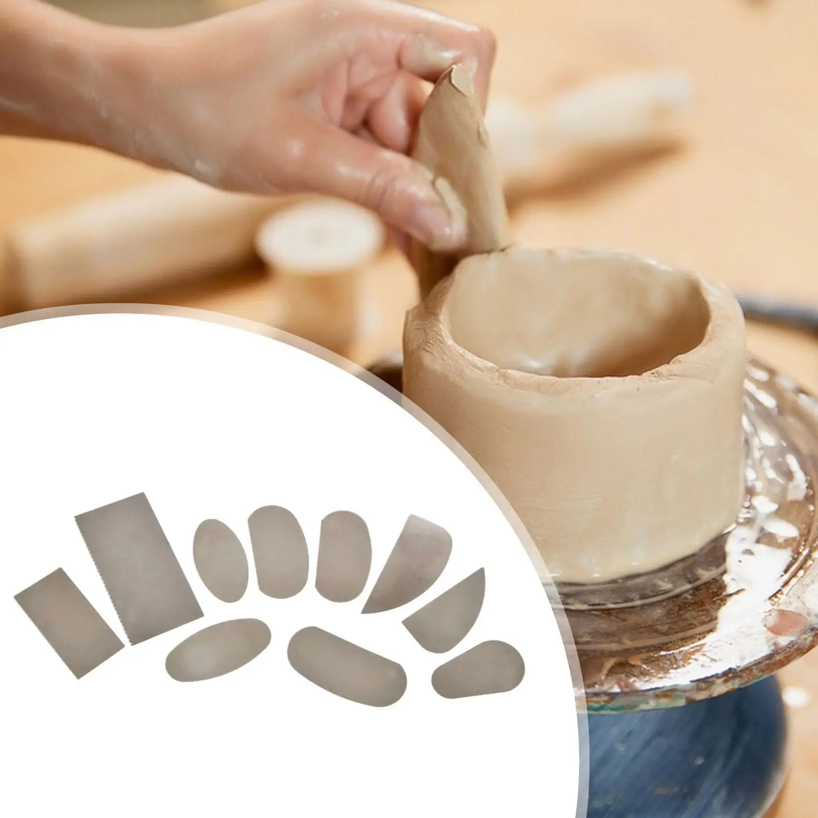 10 Pieces Pottery Tools Scrapers Sturdy Sculpting for Clay Sculpture Pottery