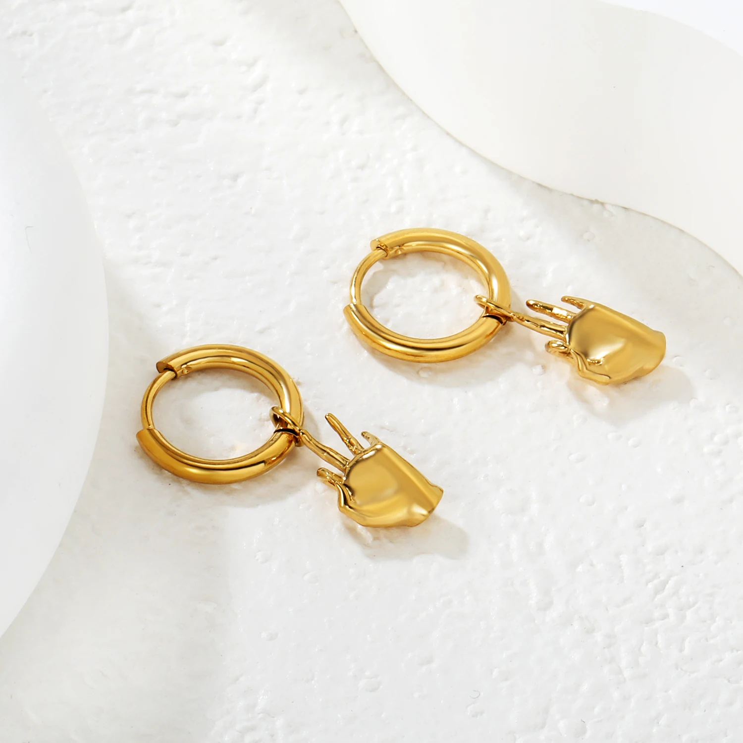 

LUXUKISSKIDS Unique Ok Sign Drop Pendients Stainless Steel Yes OK Fashion Dangle Earrings for Girls Teenager Special Trend Gifts