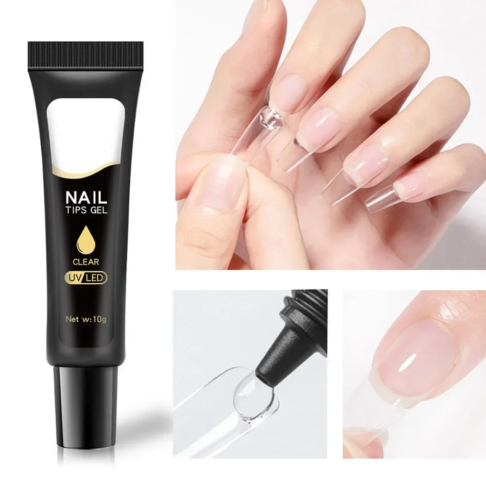 10g UV/LED Nail Tips Glue Gel for False Nails UV Strong Ahesive Solid Tube Nail Tip Glue Gel Polish Bonder Manicure Supplies