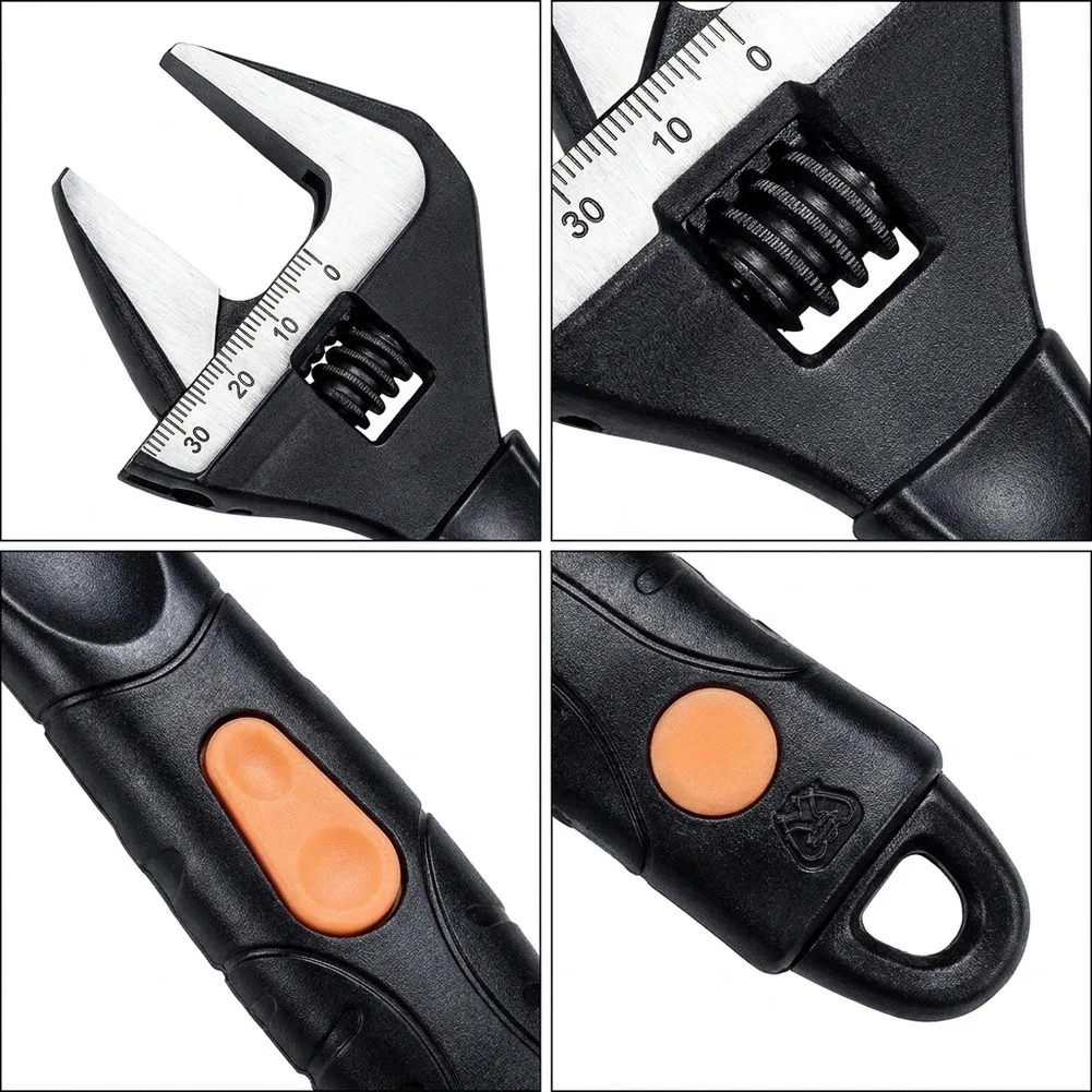 Deep Jaw Spanner Wide Jaw Wrench Black Heat Treated Steel Wrench Non-slip Grip Drop-forged Steel Heat Treated Metal