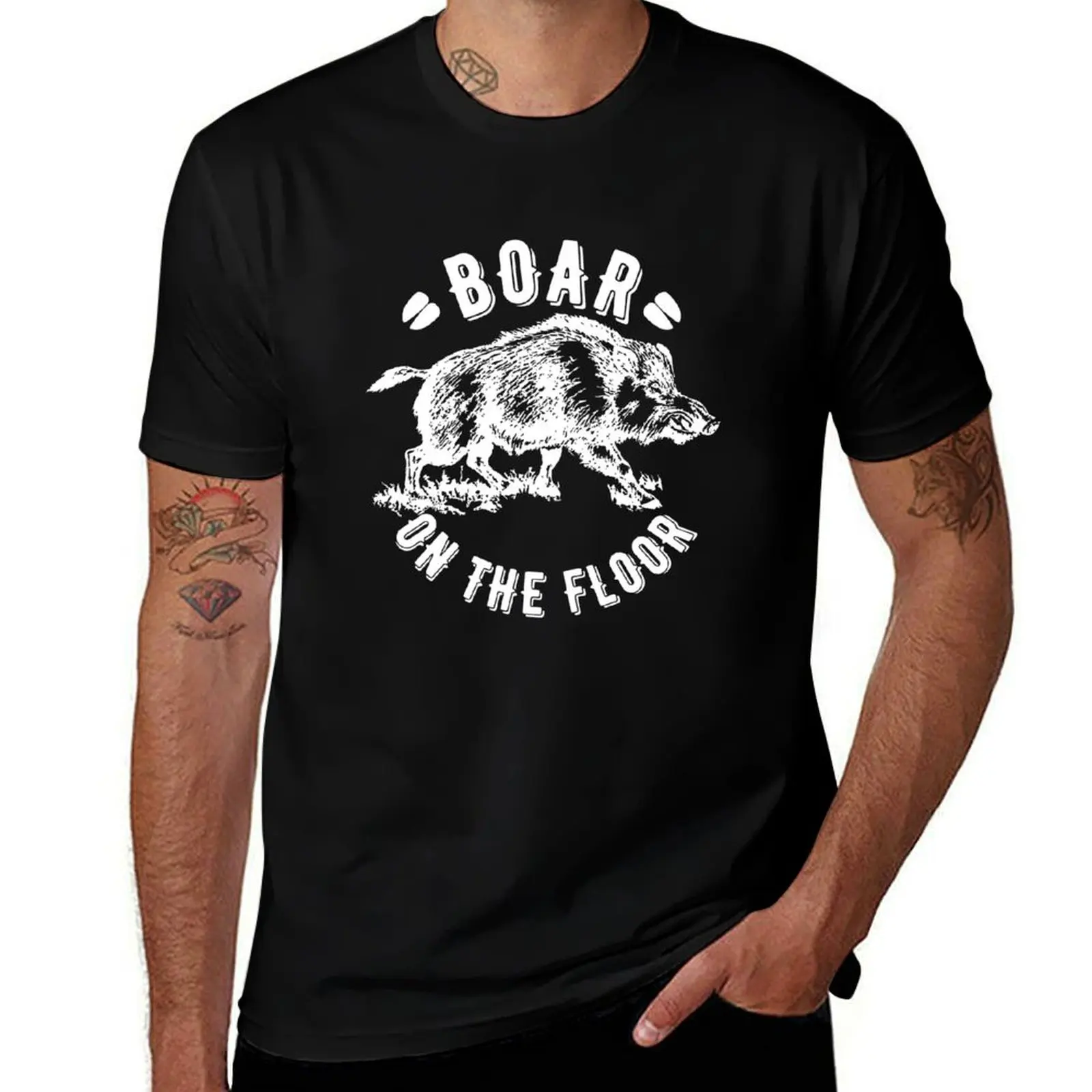 Boar on the floor T-Shirt anime clothes vintage vintage t shirts Men's cotton t-shirt