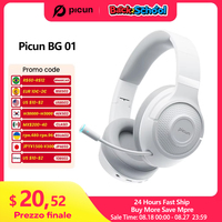 Picun BG 01 Gaming Wireless Headphone Mic OverEar Earphones 0.045s Low Latency Bluetooth 5.3 40mm Driver Wireless Cable Headset