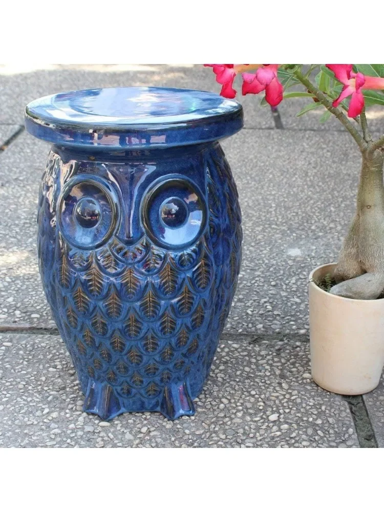 Decorative Garden Stools Furniture Piece Brown Wise Old Owl Ceramic Garden Stool 12