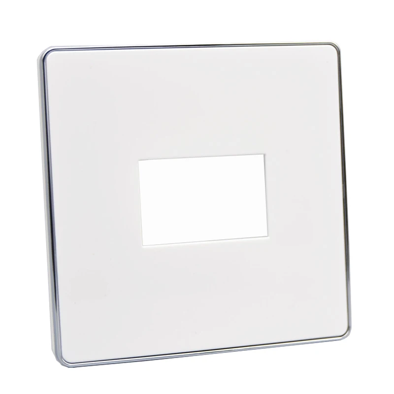 Placa frontal de Color blanco de una banda, marco de Panel de pared en blanco, lado liso brillante, adecuado para 1 módulo de salida de cubierta de enchufe