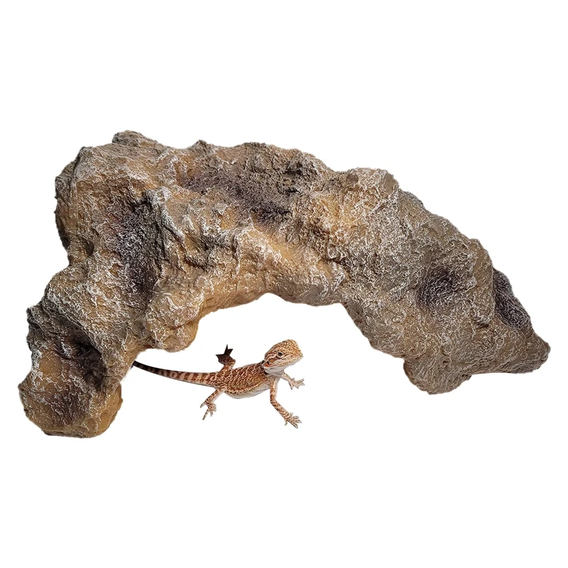 

Rock Hide Cave Tortoise Escape Habitat for Small Reptiles Turtles Frogs Dropship