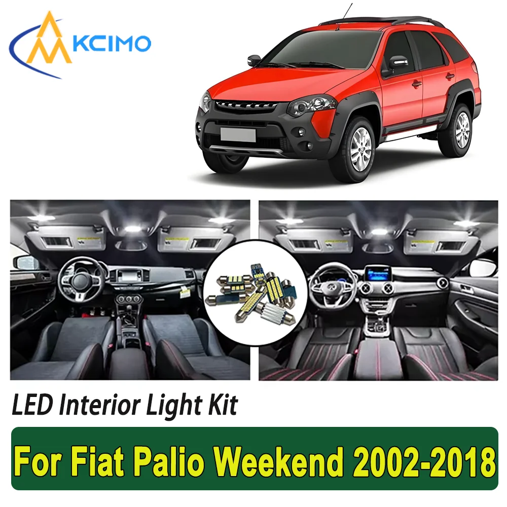 

New Light Bulb For Fiat Palio Weekend (2002-2018) Premium Bright LED Interior Dome Map Trunk Light Kit Car Led Lamps Canbus Car