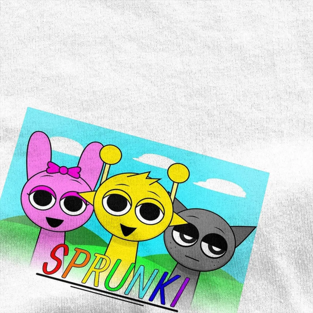 Men Sprunki Poster Simon, Pinki Gray T-Shirts Cotton Top Tees Vintage Short-Sleeve T Shirt Round Neck Custom Tee Shirt Plus Size