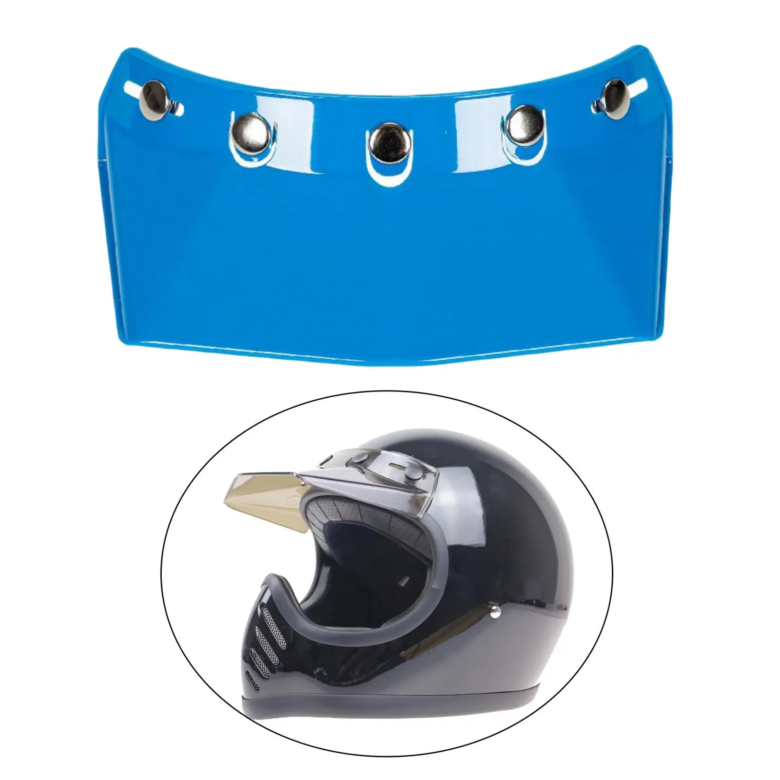 

5 Snap Face Shield Polycarbonate Helmet Visor Anti- Sun Shield for Motocross and Half Helmets