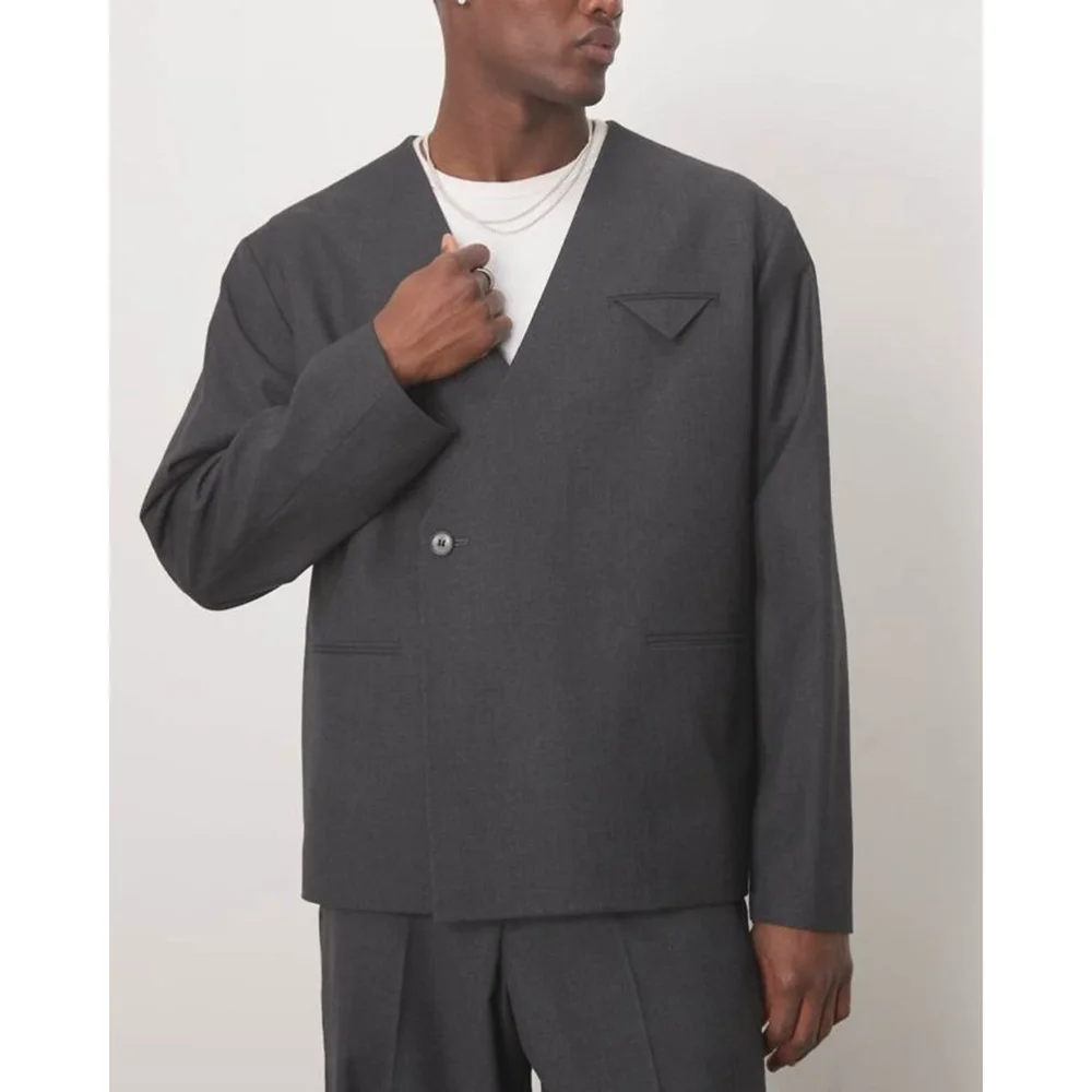 Customized Gentle Straight Single Button Men Suits Two Pieces (Jacket+Pants) Outfits Casual Wedding Clubbing Daily Party Suits