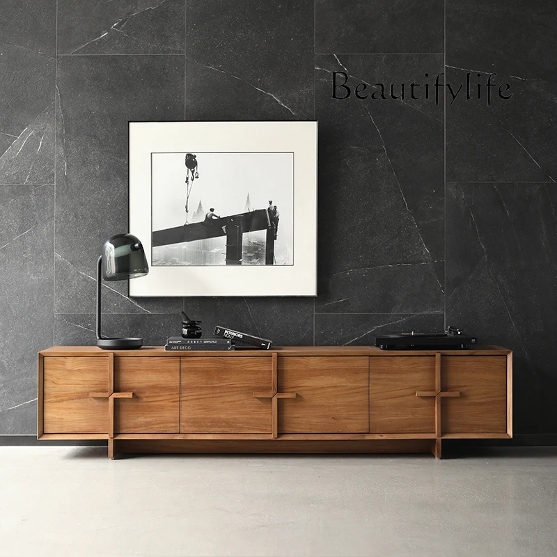 

Medieval solid wood TV cabinet 2 meters simple modern combination living room Nordic teak high-end furniture