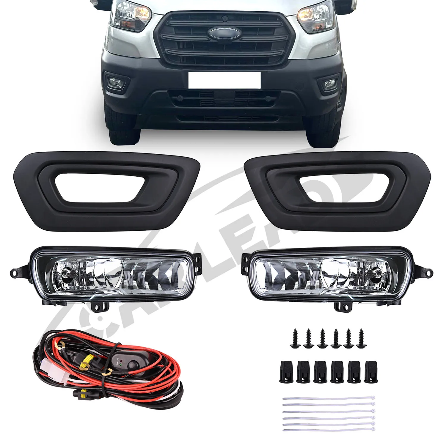 

Передняя противотуманная фара, галогенная противотуманная фара, рама нижней решетки, комплект ламп с жгутом проводов для Ford Transit 2020 2021 2022-2024