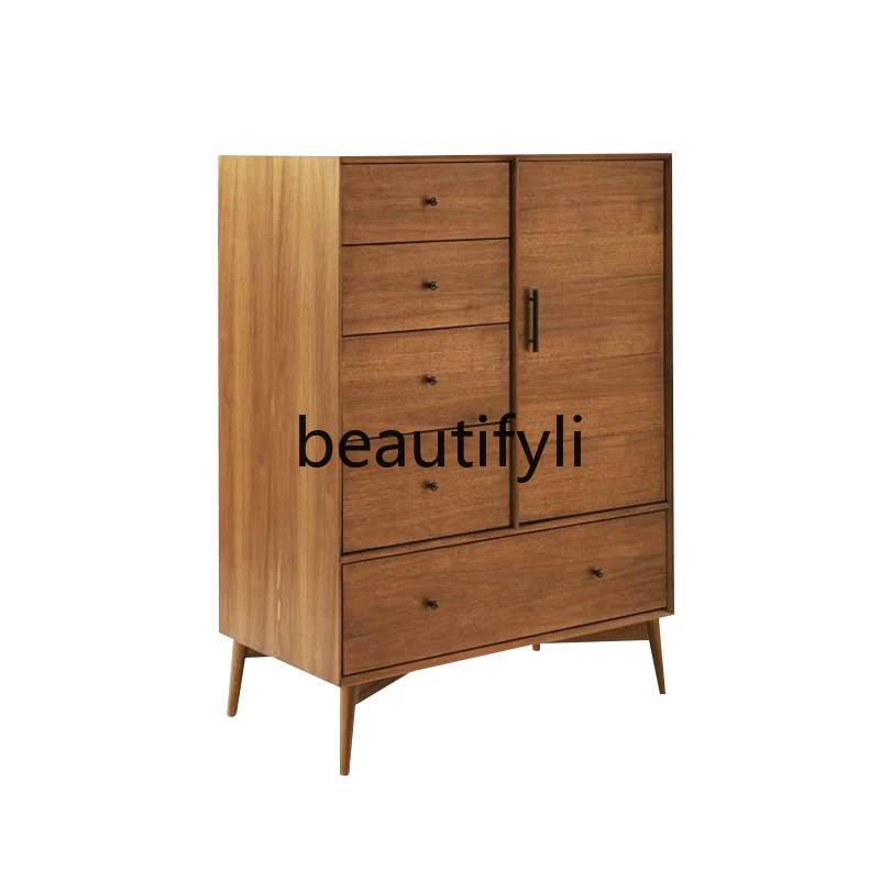 

Walnut single door locker small wardrobe