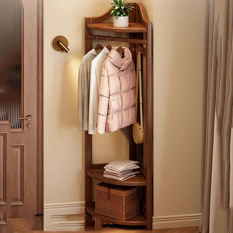 s*-Display Floor Coat Racks Wooden Storage Standing Clothes Open Luxury Organizer Coat Racks Hanging Living Room Furniture./