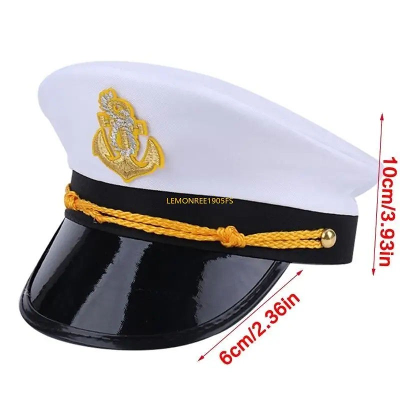 DXAE Nautically Hat Fashion Sailors Hat Adjustable Hat Embroidered Anchors Unisex Hat