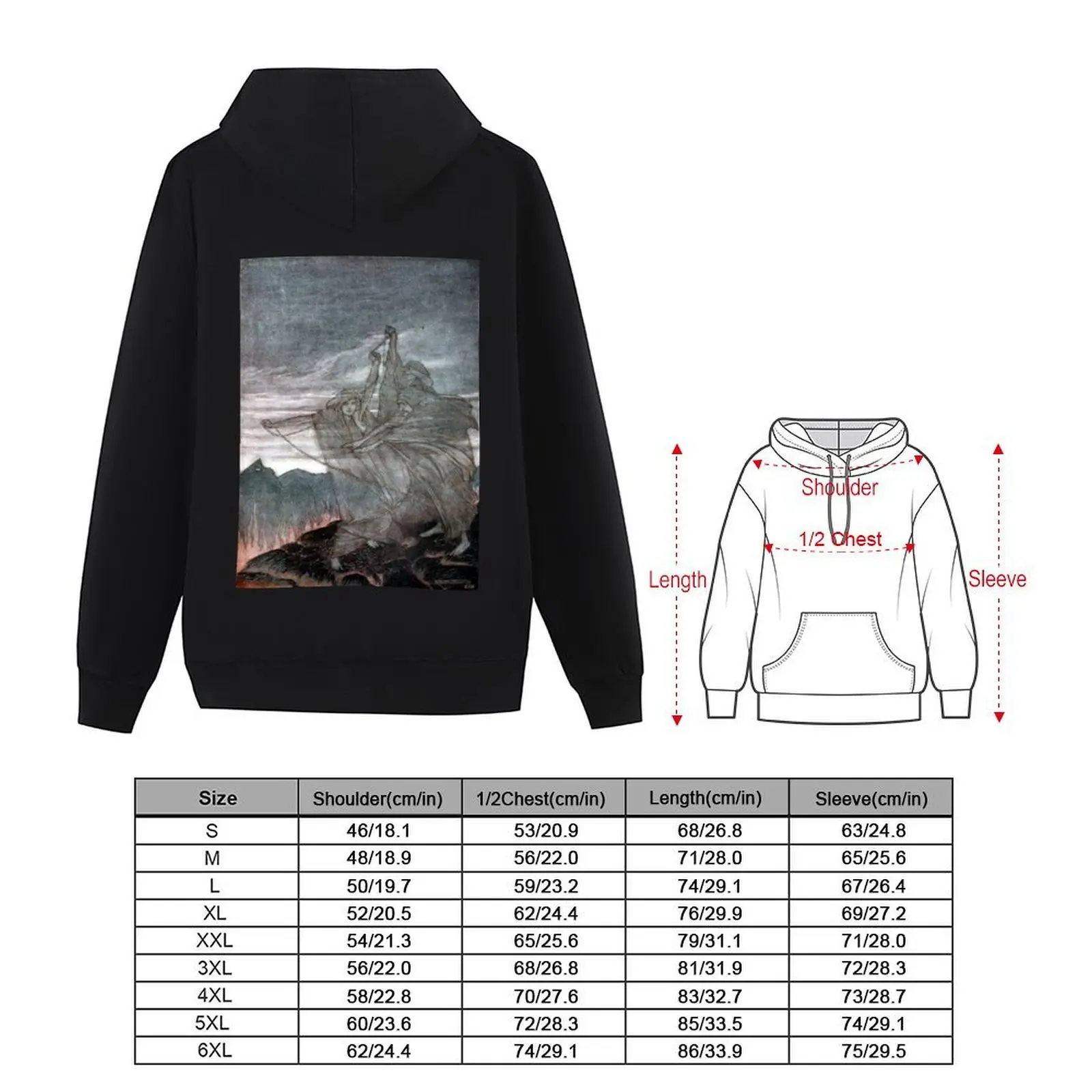 The Norns Vanish - Siegfried and the Twilight of the Gods - Arthur Rackham Hoodie ملابس رياضية للرجال