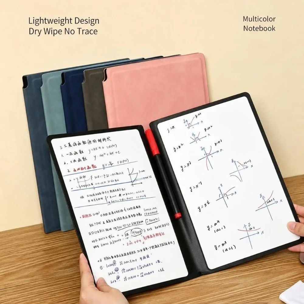 Portable A5 Dry Erase Notebook Reusable Portable Erasable Whiteboard Notebook Foldable Writing Notepad Planning Drafting