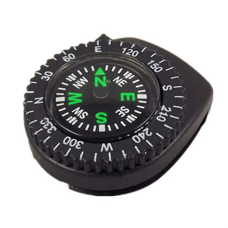 Mini Round Pocket Compasses with Ribbon Rubber-supported, Waterproof Portable Wristband Mini Compass for Outdoor Survival