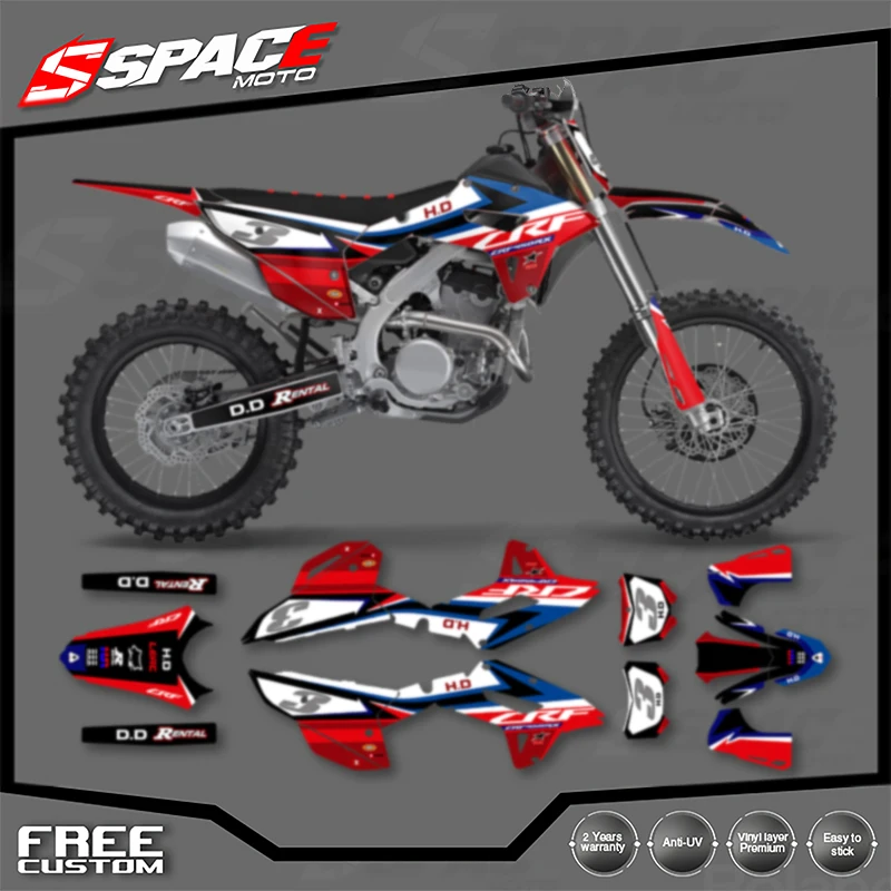 

SPACE индивидуальный мотоциклетный графический фон, клейкая наклейка для HONDA 2022-2024 CRF250RX 21-24 CRF450RX, наборы наклеек