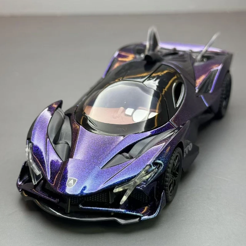 

1:24 Apollo Project EVO Alloy Sports Car Model Diecast Metal Concept Racing Car Vehicle Model Sound and Light Childrens Toy Gift