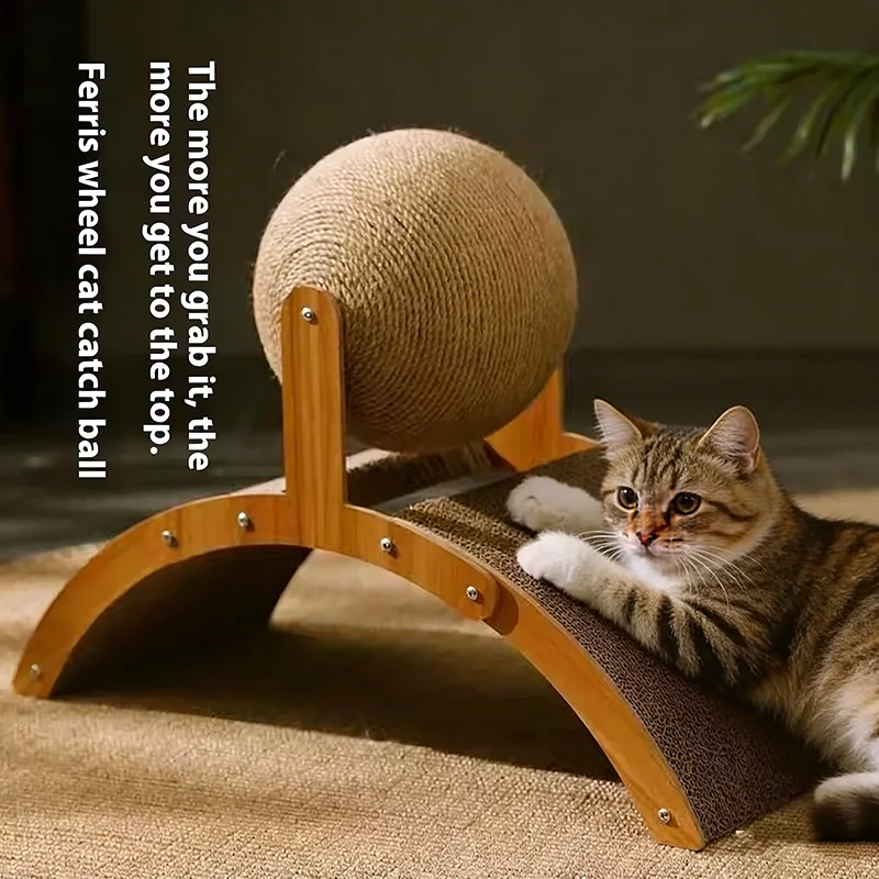 Ferris Wheel Vertical Cat Scratching Board Wear Resistant Non Shedding Cat Scratch Ball Grinding Claw Self Entertainment