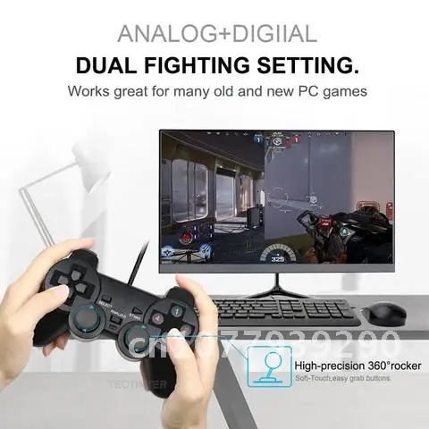 

Wired USB PC Game Controller joypad For PC For WinXP/Win7/8/10 Computer Laptop Black Game Gamepad Joystick