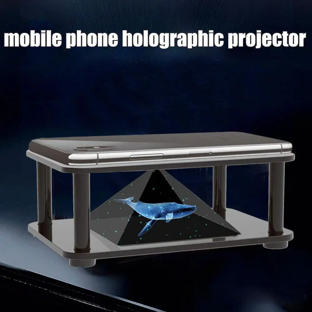 Universal 3D Holographic Display Stand Projector Mini Pyramid Hologram Projection Showcase For Mobile Phone Ipad MV Project Q7C7