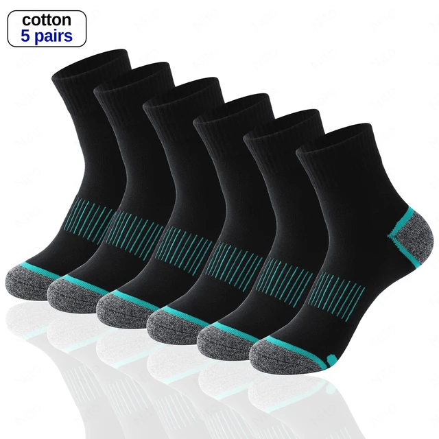 Wysokiej jakości skarpety męskie Casual Breathable Run Sports Socks 5 par męskich skarpet bawełnianych Zimowe czarne skarpety męskie Duży rozmiar38-45