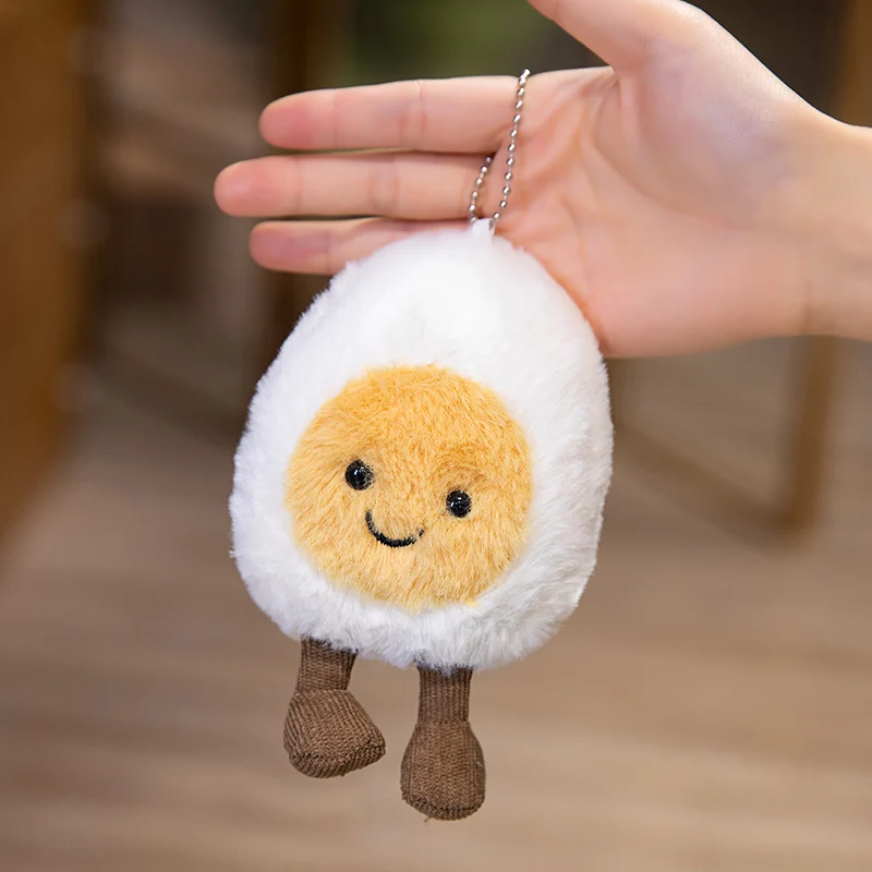 Kawaii Soft Egg Black Cat Plush Pendant Furry Cuddly Plushies Doll Stuffed Plush Toys Home Decor Kids Gift 