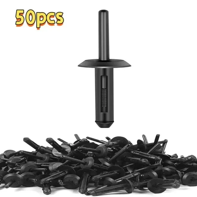 50Pcs  Mini Wheel Arch Flare Trim Moulding Bumper Clip Sideskirts - Auto Body Work Rivets for Enhanced Vehicle Aesthetics