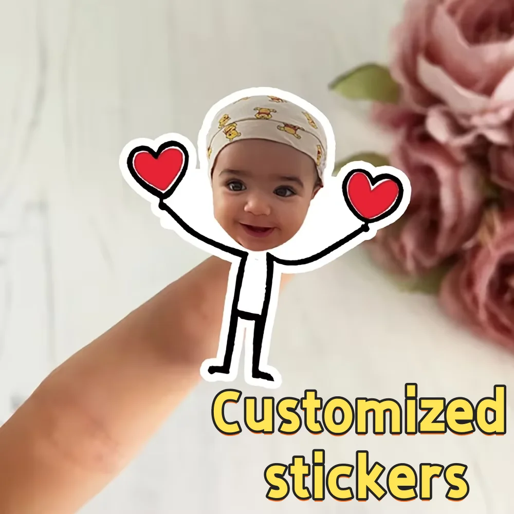

Personalized Fun Face Photo Stickers Custom Cartoon Line Drawing Body Pattern Wedding Valentine Birthday Gift Seal Packing Label