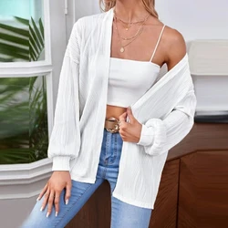 Women Clothes Trendy Casual Streetwear Oversized Cardigan Jackets Spring Autumn Female Solid Long Sleeve Tunic Outerwear Coats