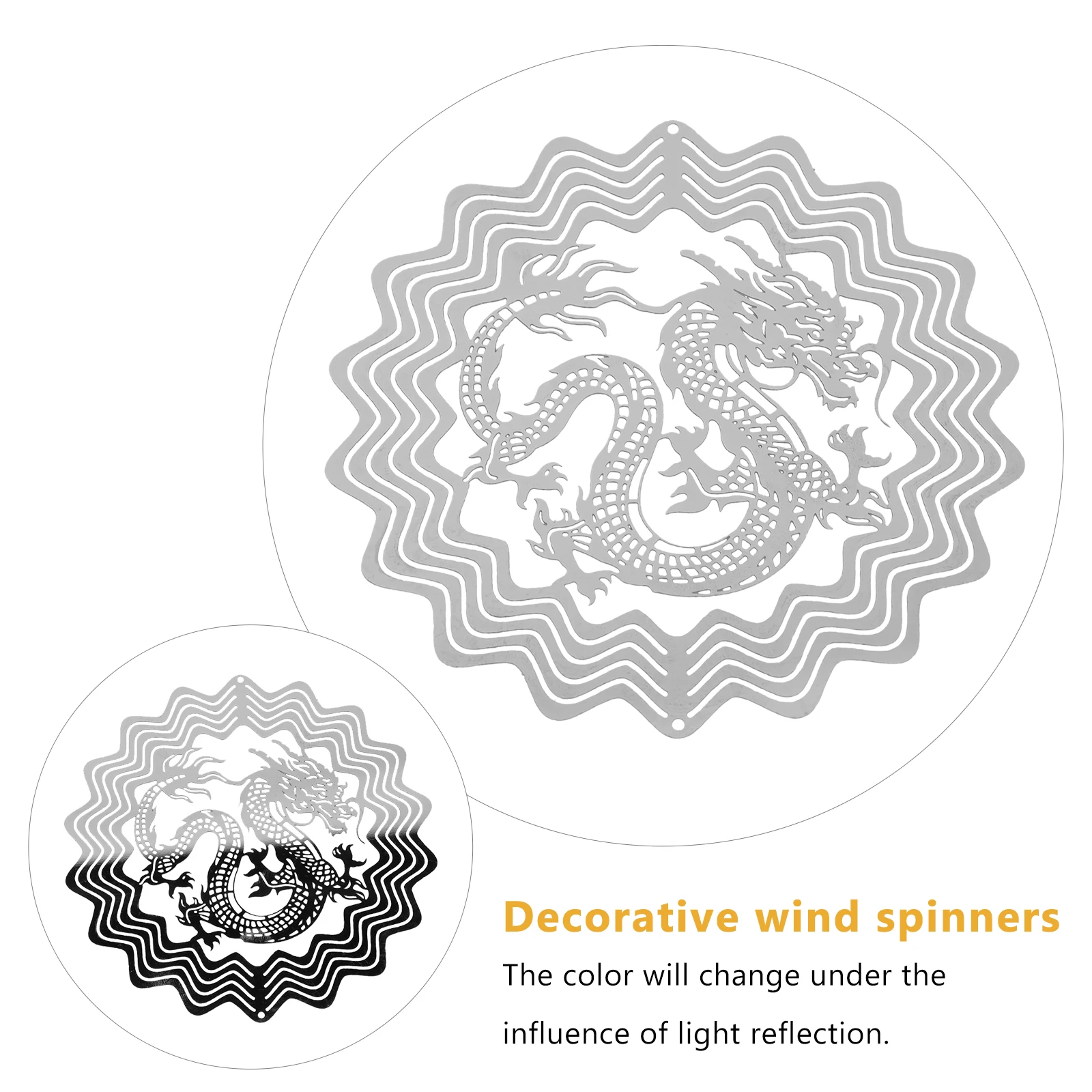 

Metal Hollow Dragon Design Hanging naments for Shop Home Decorative Wind Spinners Outdoor Hanging Decor Metal