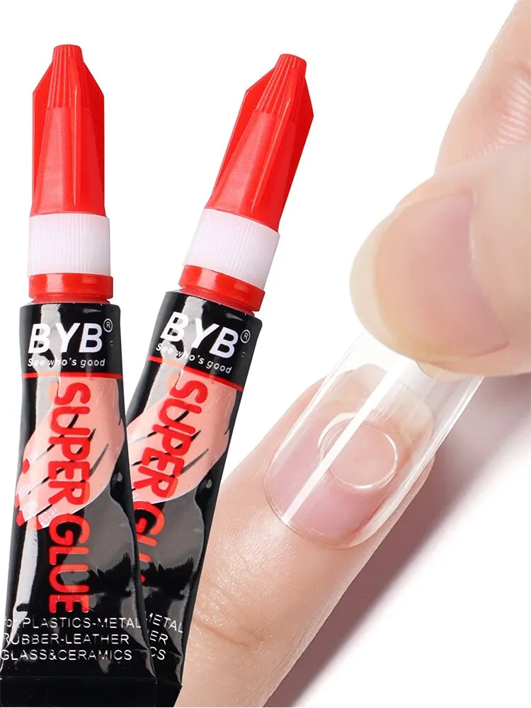 

2pcs Nail Rhinestones Gel False Nail Tips Glue Adhesive Glue For Nail Art Rhinestone Fast-dry UV Gel Polish Acrylic Manicure