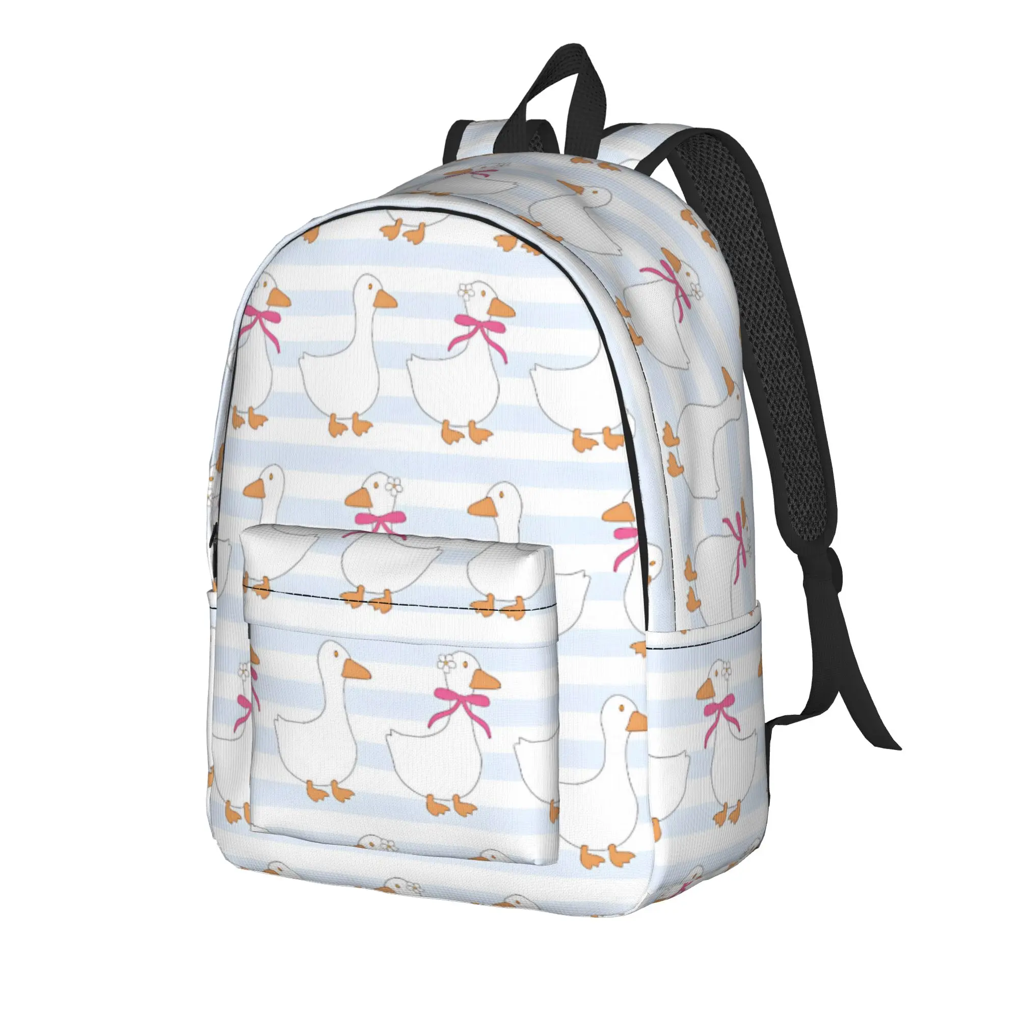 Cute Spring Cottagecore Goose Backpack Male  Pattern Backpacks Polyester Fun School Bags Travel Design Rucksack