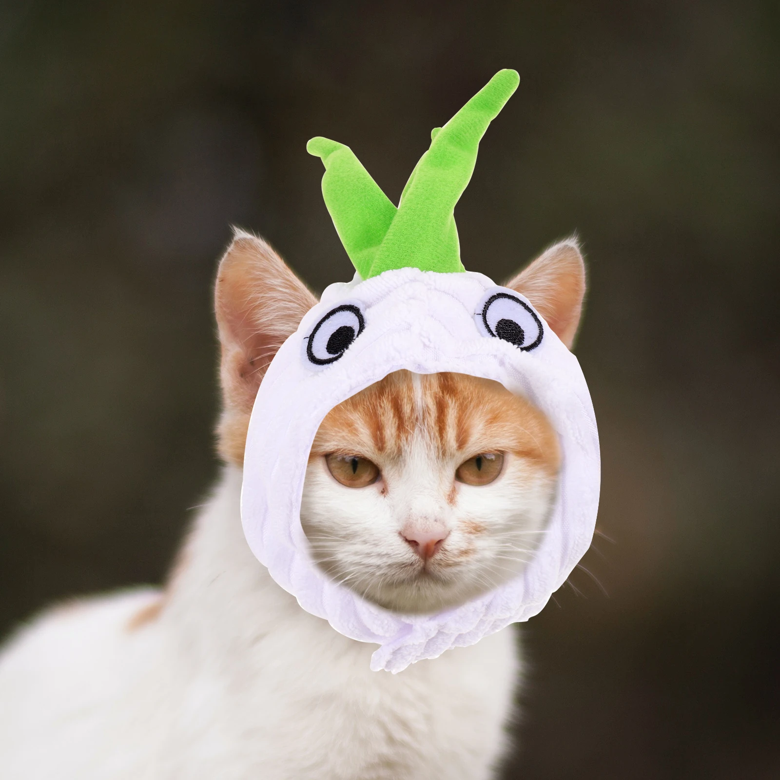 

Cute Garlic Dog Hat Adjustable Size Warm Headdress Thermal Pet Hats for Dogs Cats Christmas Party Soft Cotton Comfortable Long