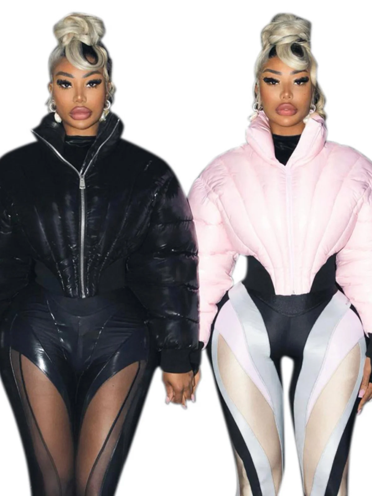 Capispalla da donna sexy lungo Sve in cotone caldo Jaet Street Sle Slim Fit Chiusura con cerniera Thiened Winter Faion