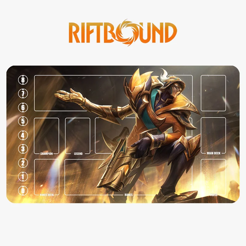 600x350 مللي متر Jhin سلسلة لاعب واحد مبارزة Playmat مناسبة ل Riftbound لعبة ببطاقات ورقية التداول أنيمي الكرتون المطاط مجلس حصيرة ألعاب #4