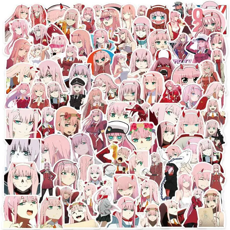 100Pcs DARLING in the FRANXX Graffiti Stickers Mobile Phone Motorcycle Suitcase DIY Decorative Waterproof Stickers Wholesale