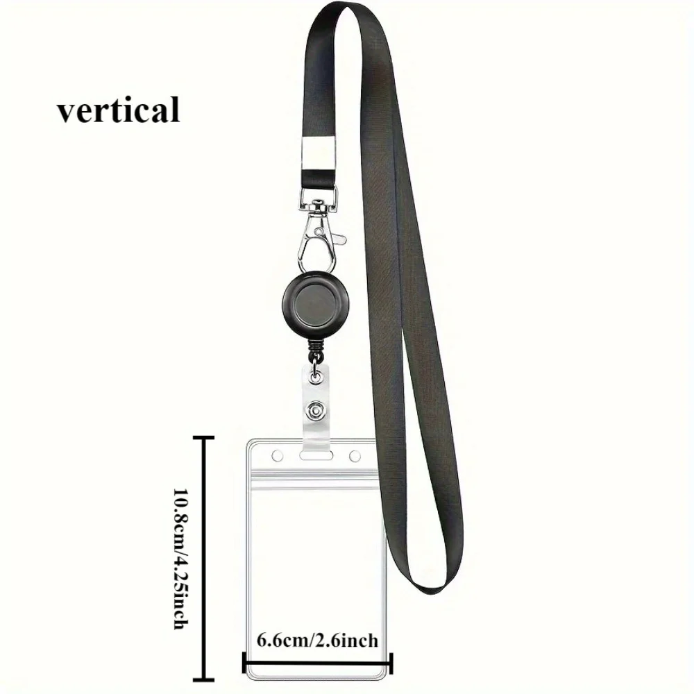 1PC Retractable Badge Reel Set with Lobster Clasp and Waterproof Card Holder, for Work ID and Name Tags Waterproof