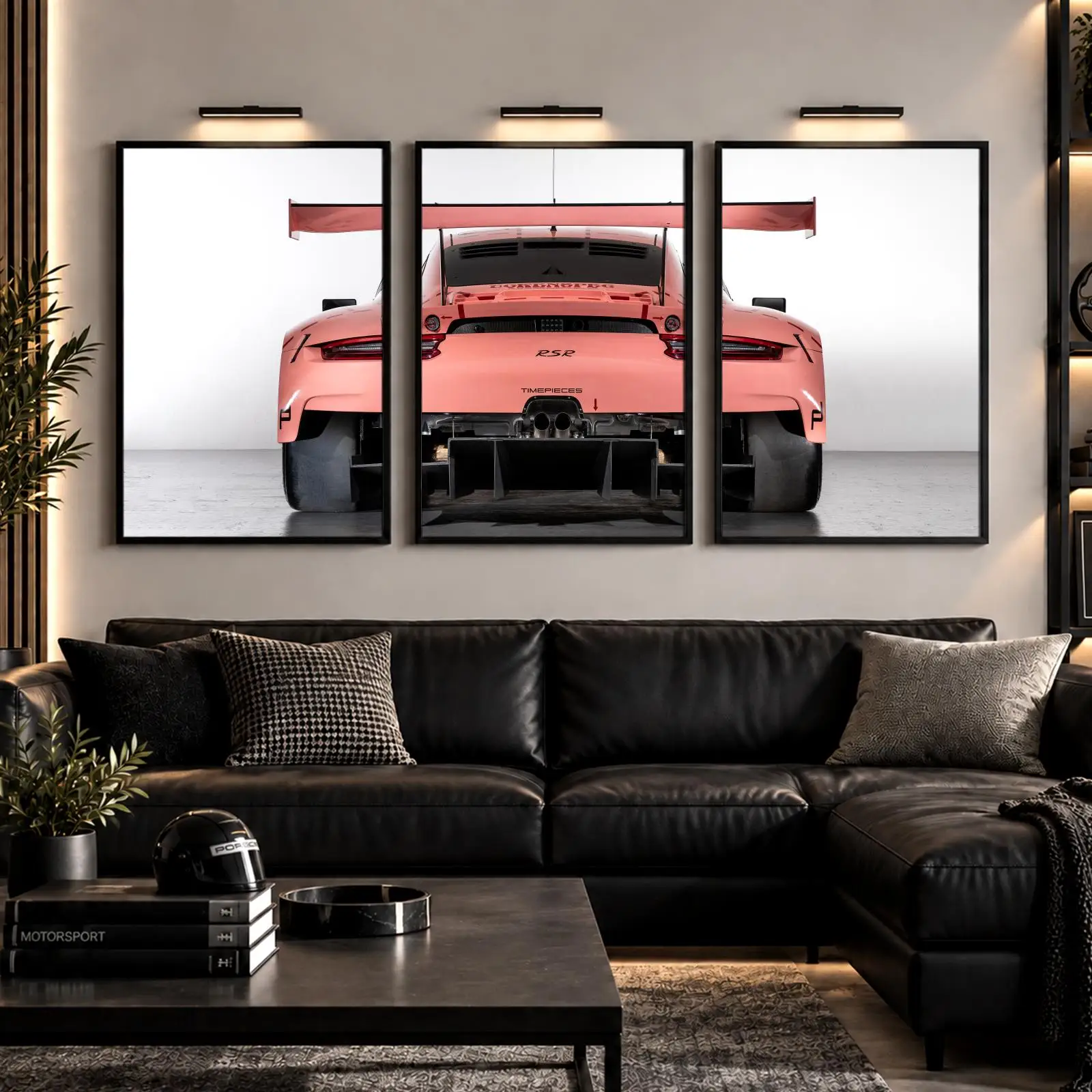 H-Hypercar Rear View Painting Calligraphy Canvas Poster Set Wall Artwork Prints for Bedroom Living Room Home Decor Gift
