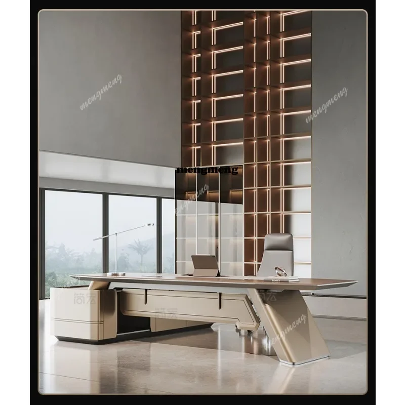 H132 President's desk, high-end chairperson's desk, light luxury baking paint, general manager's desk and chair combination