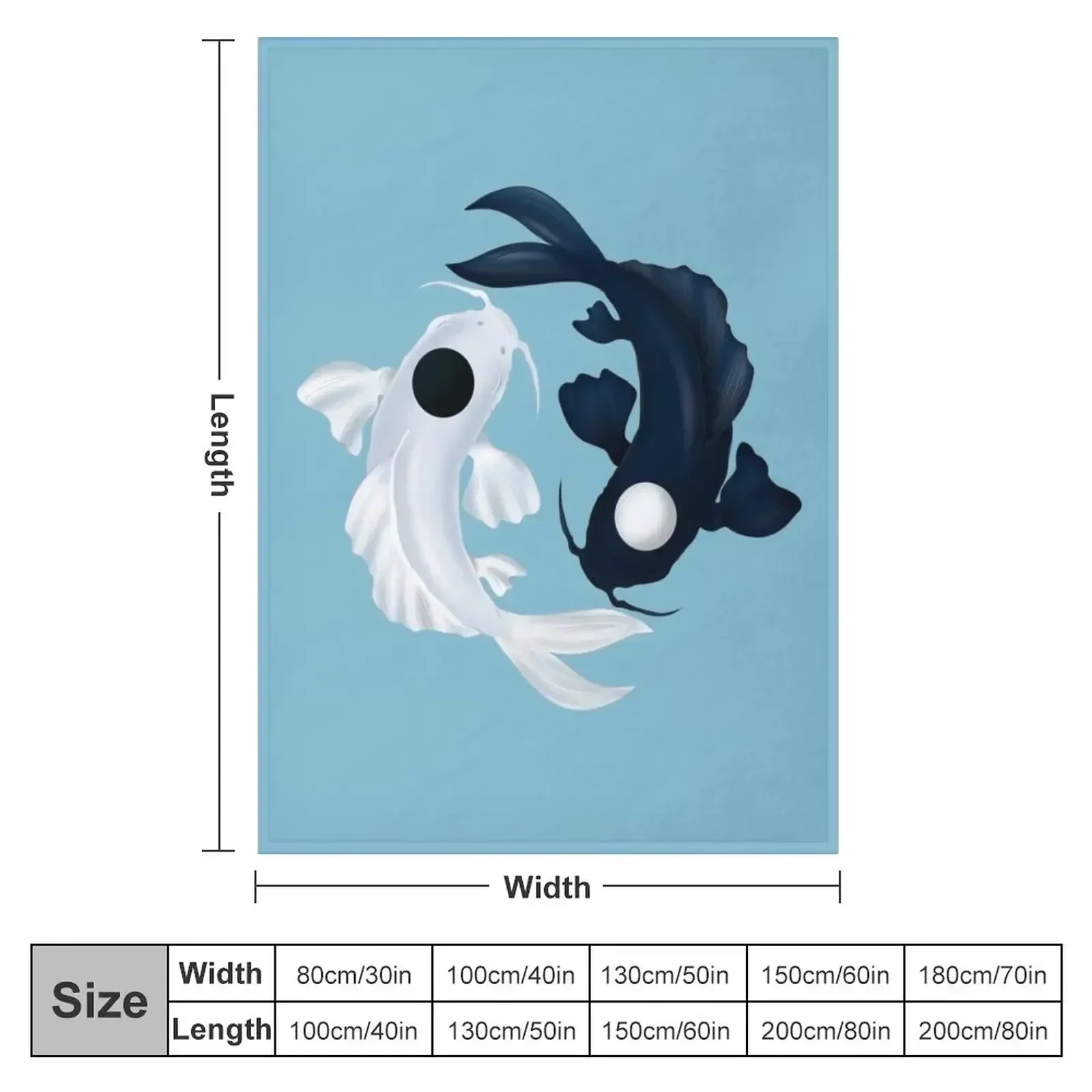 New Tui and La Yin Yang Koi in Blue Throw Blanket Luxury Loose Picnic For Baby Luxury Throw Fashion Sofas Blankets