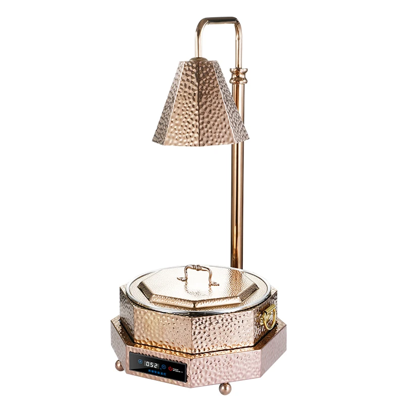 Octagon Stainless Steel Electric Chafing Dish With Heating Lamp Luxury Buffet Food Warmer