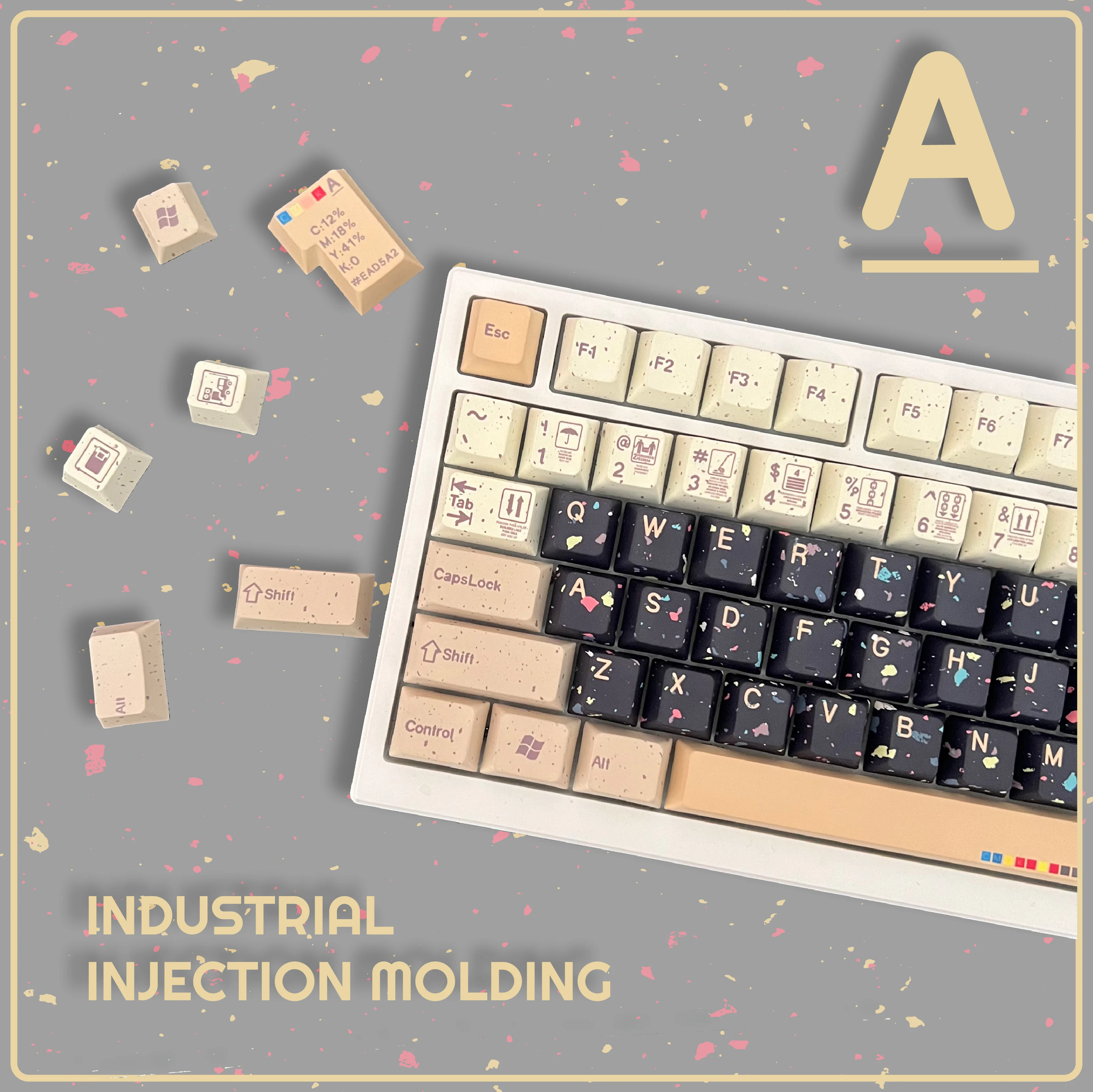 141 kunci Keycap gaya industri Im lima-sisi sublimasi Cherry Shading Pbt Keycaps disesuaikan Keyboard woot Keycaps Set