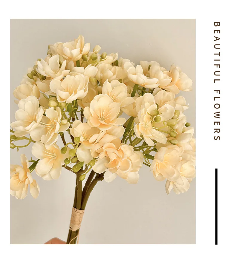 4PC/Bündel Künstliche Jasmin Blumen Bouquet Hochzeit Blume Esstisch Gefälschte Blumen für Home Hotel Frühling Hochzeit Vase Dekor – Detail 11