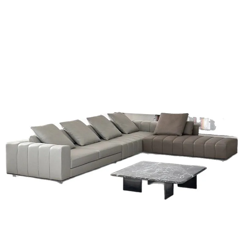 

Piano keys, sofa, living room, first floor, cowhide, Italian, minimalist, corner, genuine leather