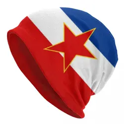 Flaga Socialistyczne czapki z daszkiem Republika Yugoslavia czapka robiona na drutach mężczyźni kobiety Street termiczna elastyczna czapka typu beanie jesień Kpop Design czapki