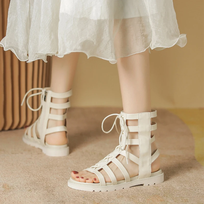 

Gladiator Sandals Woman Summer 2022 High Quality Ladies Fashion Casual Flats Sandals Boots Женские сандалии