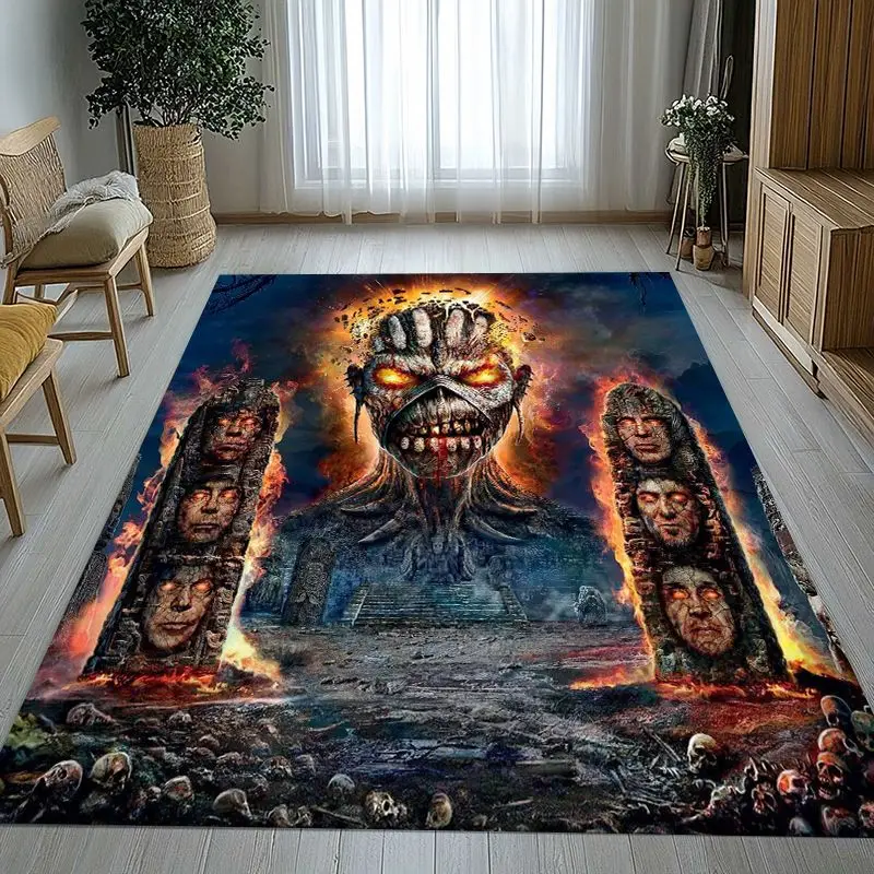 Eddie I-Iron M-Maiden Cartoon Sign Soft Non-Slip Large Area Rug for Living Room,Bedroom Playroom Carpet Mat for Sofa,Home Decor