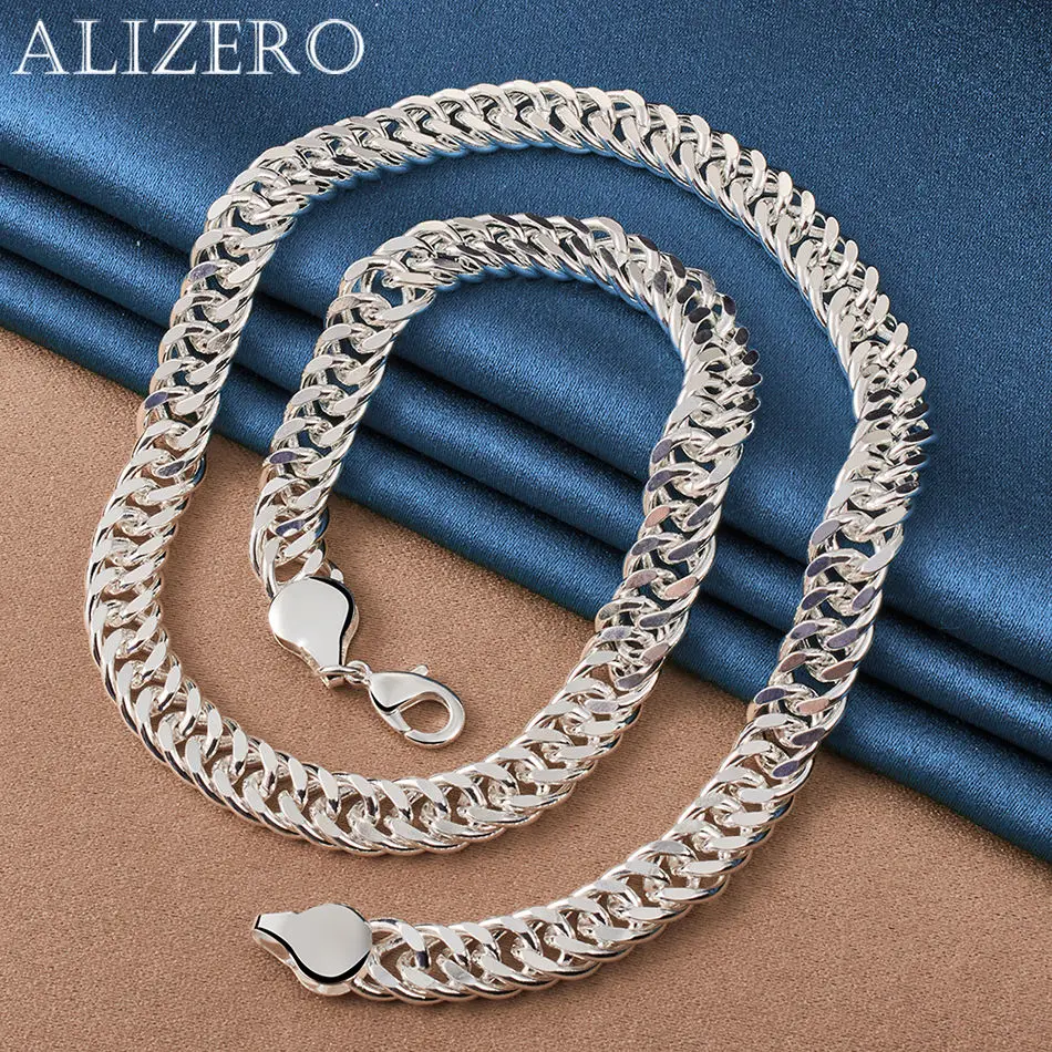 ALIZERO 925 Sterling Silver 50&60cm 10mm Chain Necklace For Men Women Fashion Jewelry Exquisite Trend Party Engagement Wedding